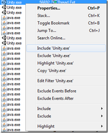 Filter by process in Procmon